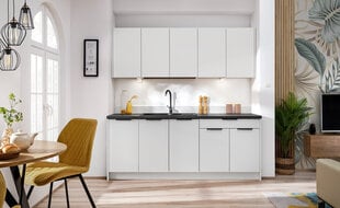6-ių dalių virtuvės komplektas Novo, baltas kaina ir informacija | Virtuvės baldų komplektai | pigu.lt