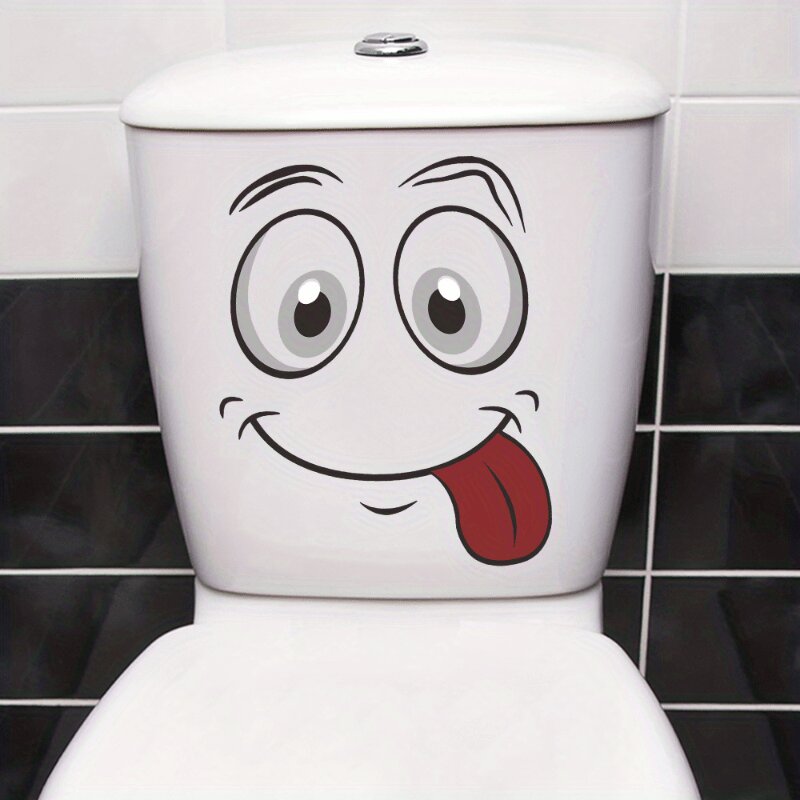 '1 vnt juokingas besišypsančio veido tualeto dangčio lipdukas – lipnus sienų lipdukas' цена и информация | Vonios kambario aksesuarai | pigu.lt