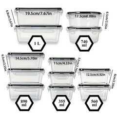 Omimar maisto dėžutės, įvairių dydžių, 12 vnt kaina ir informacija | Maisto saugojimo  indai | pigu.lt