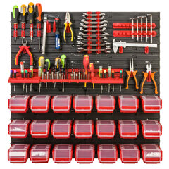 Dirbtuvėms skirta daiktų laikymo sistema su lentynomis | 78 x 78 cm | 21 vnt. dėžių | kaina ir informacija | Įrankių dėžės, laikikliai | pigu.lt