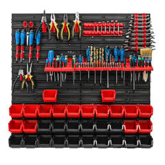 Dirbtuvėms skirta daiktų laikymo sistema su lentynomis | 78 x 78 cm | 32 vnt. dėžių | kaina ir informacija | Įrankių dėžės, laikikliai | pigu.lt