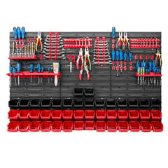Dirbtuvėms skirta daiktų laikymo sistema su lentynomis | 117 x 78 cm | 44 vnt. dėžių | kaina ir informacija | Įrankių dėžės, laikikliai | pigu.lt
