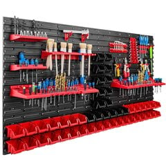 Dirbtuvėms skirta daiktų laikymo sistema su lentynomis | 156 x 78 cm | 48 vnt. dėžių | kaina ir informacija | Įrankių dėžės, laikikliai | pigu.lt
