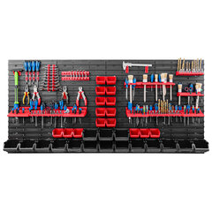 Dirbtuvėms skirta daiktų laikymo sistema su lentynomis | 156 x 78 cm | 32 vnt. dėžių | kaina ir informacija | Įrankių dėžės, laikikliai | pigu.lt