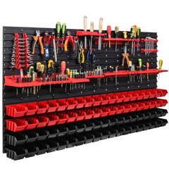 Dirbtuvėms skirta daiktų laikymo sistema su lentynomis | 156 x 78 cm | 76 vnt. dėžių | kaina ir informacija | Įrankių dėžės, laikikliai | pigu.lt