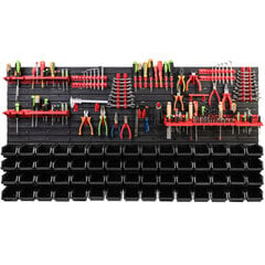 Dirbtuvėms skirta daiktų laikymo sistema su lentynomis | 156 x 78 cm | 60 vnt. dėžių | kaina ir informacija | Įrankių dėžės, laikikliai | pigu.lt