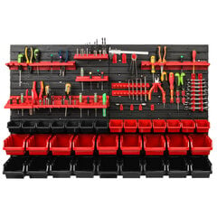 Dirbtuvėms skirta daiktų laikymo sistema su lentynomis | 115 x 78 cm | 32 vnt. dėžių | kaina ir informacija | Įrankių dėžės, laikikliai | pigu.lt