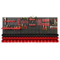 Dirbtuvėms skirta daiktų laikymo sistema su lentynomis | 172 x 78 cm | 61 vnt. dėžių | kaina ir informacija | Įrankių dėžės, laikikliai | pigu.lt
