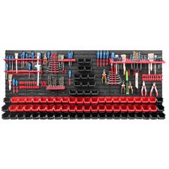Dirbtuvėms skirta daiktų laikymo sistema su lentynomis | 172 x 78 cm | 80 vnt. dėžių | kaina ir informacija | Įrankių dėžės, laikikliai | pigu.lt