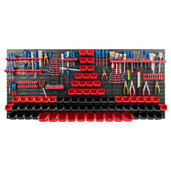 Dirbtuvėms skirta daiktų laikymo sistema su lentynomis | 172 x 78 cm | 78 vnt. dėžių | kaina ir informacija | Įrankių dėžės, laikikliai | pigu.lt