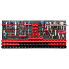 Dirbtuvėms skirta daiktų laikymo sistema su lentynomis | 172 x 78 cm | 80 vnt. dėžių | kaina ir informacija | Įrankių dėžės, laikikliai | pigu.lt