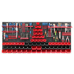 Dirbtuvėms skirta daiktų laikymo sistema su lentynomis | 172 x 78 cm | 68 vnt. dėžių | kaina ir informacija | Įrankių dėžės, laikikliai | pigu.lt