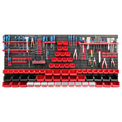 Dirbtuvėms skirta daiktų laikymo sistema su lentynomis | 172 x 78 cm | 66 vnt. dėžių | kaina ir informacija | Įrankių dėžės, laikikliai | pigu.lt
