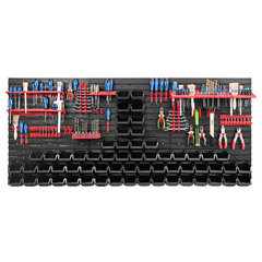 Dirbtuvėms skirta daiktų laikymo sistema su lentynomis | 172 x 78 cm | 60 vnt. dėžių | kaina ir informacija | Įrankių dėžės, laikikliai | pigu.lt