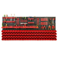 Dirbtuvėms skirta daiktų laikymo sistema su lentynomis | 172 x 78 cm | 88 vnt. dėžių | kaina ir informacija | Įrankių dėžės, laikikliai | pigu.lt