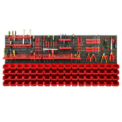 Dirbtuvėms skirta daiktų laikymo sistema su lentynomis | 172 x 78 cm | 68 vnt. dėžių | kaina ir informacija | Įrankių dėžės, laikikliai | pigu.lt
