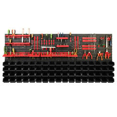 Dirbtuvėms skirta daiktų laikymo sistema su lentynomis | 172 x 78 cm | 68 vnt. dėžių | kaina ir informacija | Įrankių dėžės, laikikliai | pigu.lt
