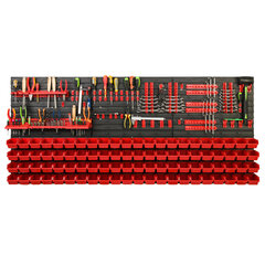 Dirbtuvėms skirta daiktų laikymo sistema su lentynomis | 172 x 78 cm | 88 vnt. dėžių | kaina ir informacija | Įrankių dėžės, laikikliai | pigu.lt