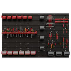 Dirbtuvėms skirta daiktų laikymo sistema su lentynomis | 117 x 78 cm | 19 vnt. dėžių | kaina ir informacija | Įrankių dėžės, laikikliai | pigu.lt