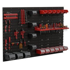 Dirbtuvėms skirta daiktų laikymo sistema su lentynomis | 117 x 78 cm | 19 vnt. dėžių | kaina ir informacija | Įrankių dėžės, laikikliai | pigu.lt