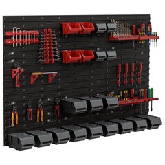 Dirbtuvėms skirta daiktų laikymo sistema su lentynomis | 117 x 78 cm | 20 vnt. dėžių | kaina ir informacija | Įrankių dėžės, laikikliai | pigu.lt