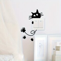 'Creative cat wall lipdukas lipnus jungiklio dangtelis miegamajam svetainei plastikinis dekoratyvinis lipdukas be elektros' kaina ir informacija | Vonios kambario aksesuarai | pigu.lt