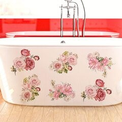 '6 vnt neslystančios rožinės gėlės vonios aplikacijos – neslidi pvc vonios lipni juostelė saugiam ir stilingam vonios kambario dekoravimui' kaina ir informacija | Vonios kambario aksesuarai | pigu.lt