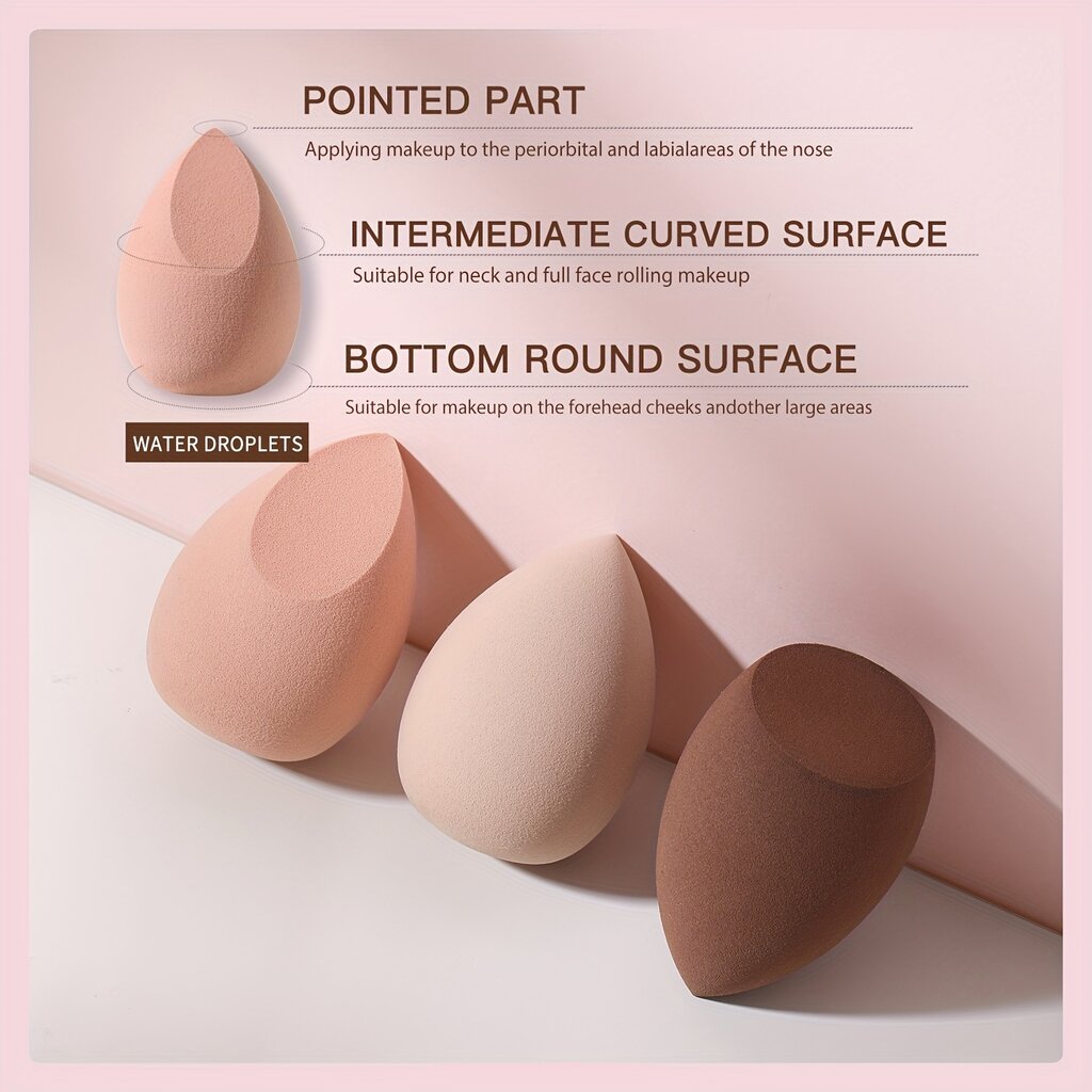 '3 vnt makiažo kempinėlių rinkinys professional beauty sponge blender makeup foundation blending cosmetic makeup puff pudrai kremui' kaina ir informacija | Vonios kambario aksesuarai | pigu.lt