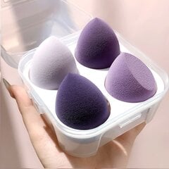 '4 vnt make up blender cosmetic puff makiažo kempinė su laikymo dėžute foundation powder sponge beauty tool fashion beauty blender sponge' kaina ir informacija | Vonios kambario aksesuarai | pigu.lt