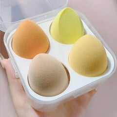 '4 vnt make up blender cosmetic puff makiažo kempinė su laikymo dėžute foundation powder sponge beauty tool fashion beauty blender sponge' kaina ir informacija | Vonios kambario aksesuarai | pigu.lt