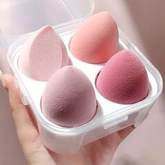 '4 vnt make up blender cosmetic puff makiažo kempinė su laikymo dėžute foundation powder sponge beauty tool fashion beauty blender sponge' kaina ir informacija | Vonios kambario aksesuarai | pigu.lt