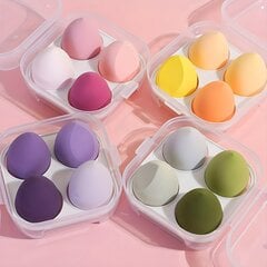 '4 vnt make up blender cosmetic puff makiažo kempinė su laikymo dėžute foundation powder sponge beauty tool fashion beauty blender sponge' kaina ir informacija | Vonios kambario aksesuarai | pigu.lt