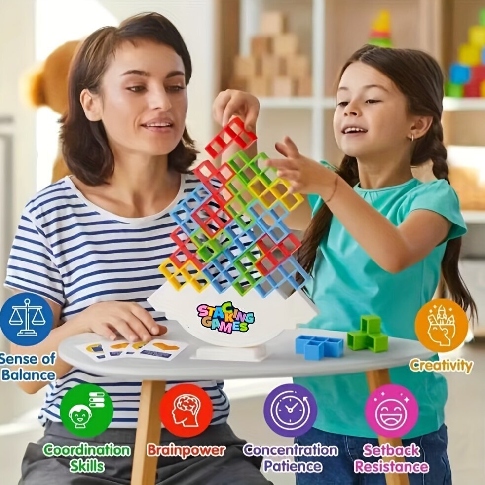 Kaladėlės Tetra Tower Balance Stacking Blocks, 64 d. kaina ir informacija | Konstruktoriai ir kaladėlės | pigu.lt