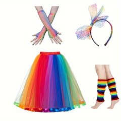 'Rainbow series delicate y2k sweet lovely tutu rinkinys' kaina ir informacija | Karnavaliniai kostiumai | pigu.lt