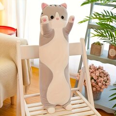 Minkštas žaislas pagalvė katė, pilkas kaina ir informacija | Minkšti (pliušiniai) žaislai | pigu.lt