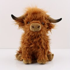 '27 cm / 10 63 colio pliušinis žaislas highland cow minkšta įdaryta lėlė miela highland cow pliušinė pagalvė draugams gerbėjams kalėdų dovanos šventinės dovanos' kaina ir informacija | Dekoratyvinės pagalvėlės ir užvalkalai | pigu.lt