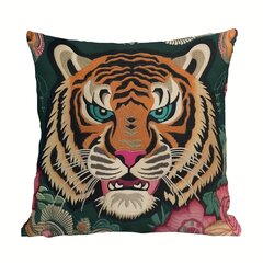 '1vnt aroggeld tiger pillow spalvingas chinoiserie stiliaus pagalvės užvalkalas tibetan tiger euro sham pagalvės užvalkalas azijietiškas pagalvėlės užvalkalas akcentinis pagalvės užvalkalas rustic namų dekoras sofai svetainė miegamajame 45' kaina ir informacija | Dekoratyvinės pagalvėlės ir užvalkalai | pigu.lt