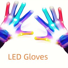 '5 цветов, 6 режимов, мигающие светодиодные перчатки, крутые забавные светящиеся игрушки для пальцев' цена и информация | Аксессуары для детей | pigu.lt