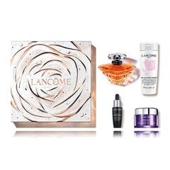 Kosmetikos rinkinys Lancome Tresor EDP moterims: kvapusis vanduo 100 ml + valomasis pienelis 50 ml + serumas 7 ml + kremas 15 ml kaina ir informacija | Kvepalai moterims | pigu.lt