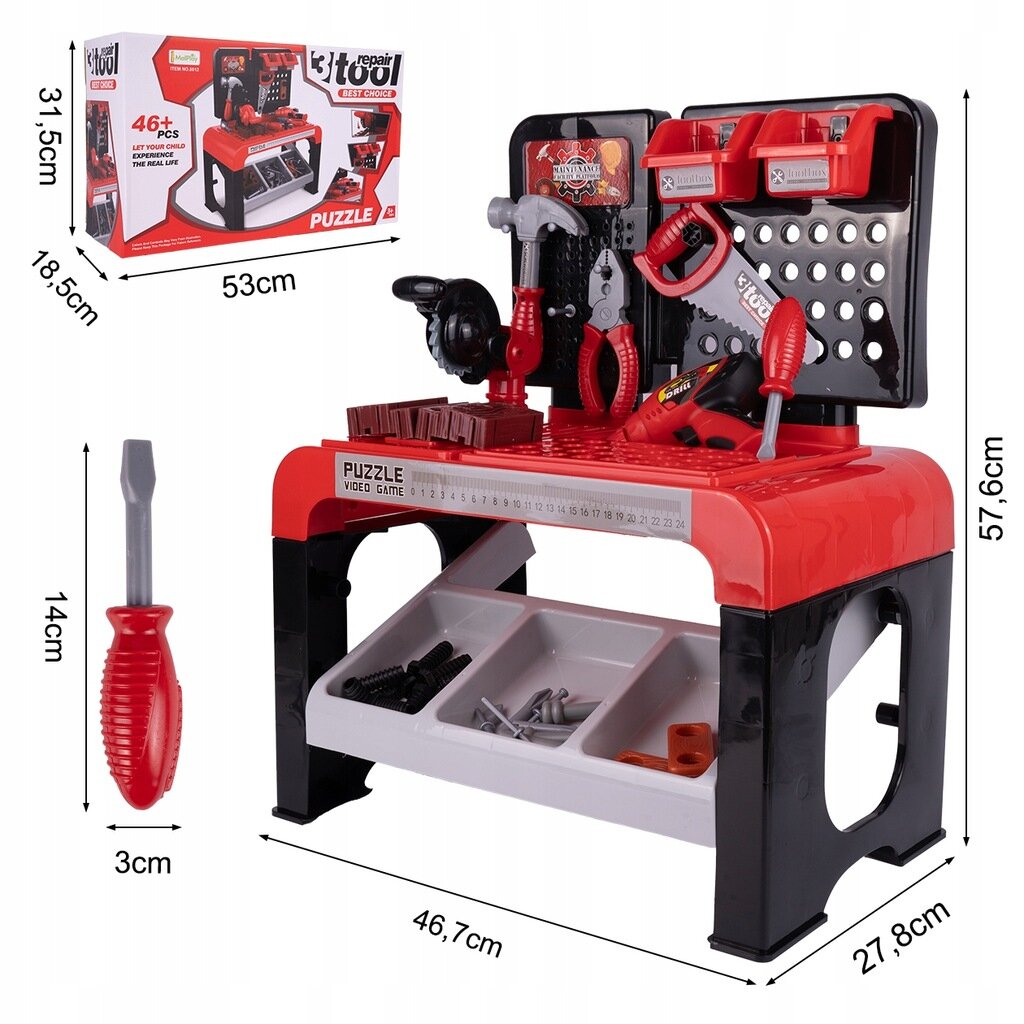 Vaikiškas meistro įrankių rinkinys, 46 vnt. kaina ir informacija | Žaislai berniukams | pigu.lt