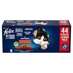 Purina Felix Fantastic Mix su jautiena, vištiena, antiena ir ėriena, 44x85g цена и информация | Консервы для кошек | pigu.lt