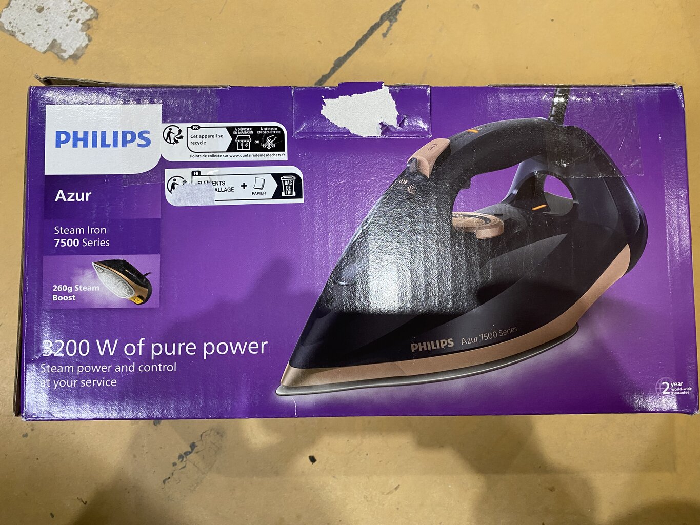 Prekė su pažeidimu.Lygintuvas PHILIPS Iron DST 7510/80 3200 W kaina ir informacija | Prekės su pažeidimu | pigu.lt