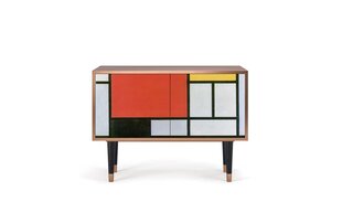 Комод с 2 дверцами L 94 см, Composition With Blue, Red And Yellow By Piet Modrian Walnut цена и информация | Комоды | pigu.lt