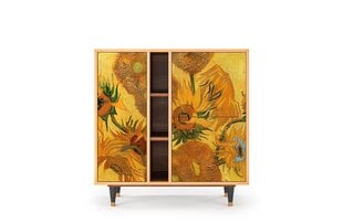 Комод с 3 дверцами L 94 см, Sunflowers By Vincent Van Gogh Walnut цена и информация | Комоды | pigu.lt