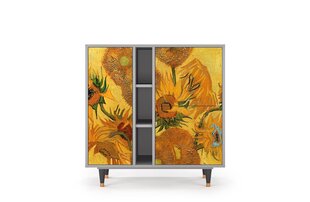 Комод с 3 дверцами L 94 см, Sunflowers By Vincent Van Gogh Grey цена и информация | Комоды | pigu.lt