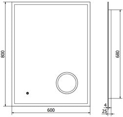 Mexen Kala apšviestas vonios veidrodis su kosmetiniu veidrodėliu 60 x 80 cm, LED 6000K, apsauga nuo garų - 9820-060-080-611-00 kaina ir informacija | Veidrodžiai | pigu.lt