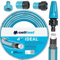 Rinkinys sodo žarnos Cellfast Ideal 10-242, 1/2", 50 m, PVC, 3 adapteriai, purkštuvas, vežimėlis, mėlyna kaina ir informacija | Laistymo įranga, purkštuvai | pigu.lt