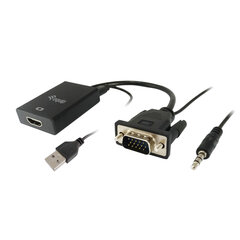VGA HDMI su garsu adapteris Equip 119038 kaina ir informacija | Adapteriai, USB šakotuvai | pigu.lt