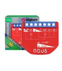 NOUS B3Z Zigbee 2 kanalų relė 16A su el.sąnaudų matavimu (PM) цена и информация | Системы безопасности, контроллеры | pigu.lt
