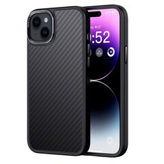 Comma dėklas, skirtas Kevlar Mag, skirtas iPhone 15 Plus juodos spalvos kaina ir informacija | Telefono dėklai | pigu.lt